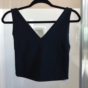Free People NWT Black Twist back crop top